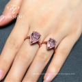 Fashion classic 3.5 carats gemstone ring wedding luxury pink diamond rings for women